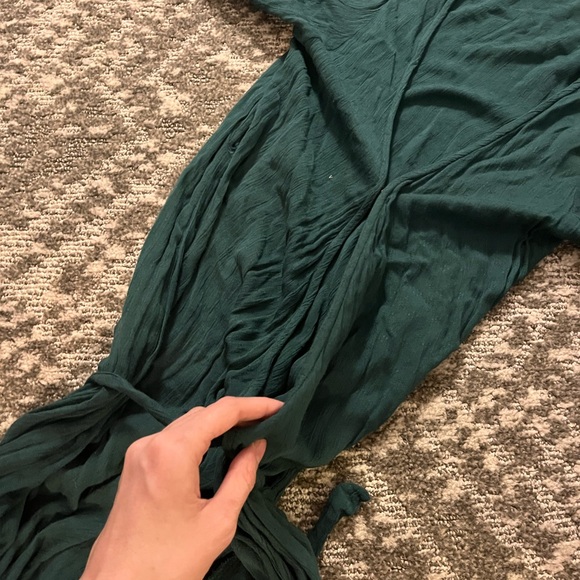 Billabong Deep Green Wrap Maxi Summer Dress Coastal Cowgirl Surfer Girl - Picture 8 of 10